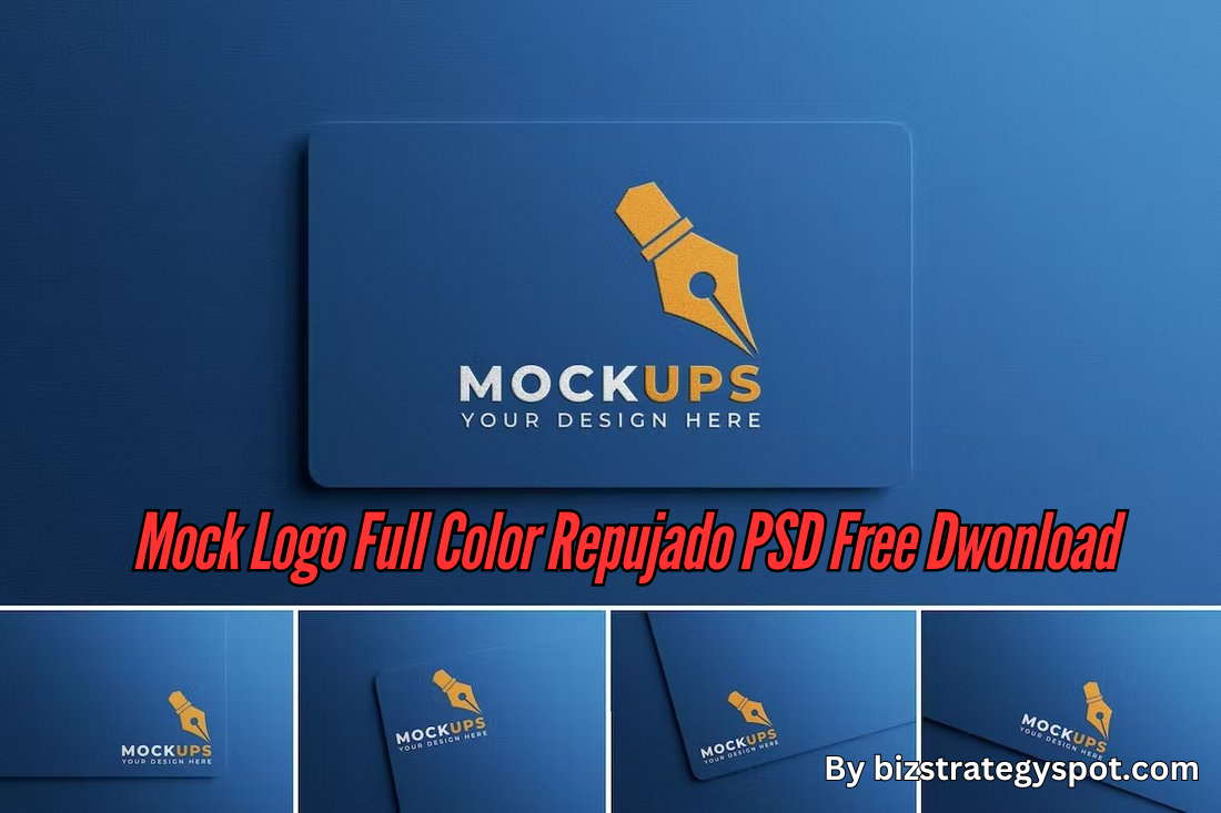 mock logo full color repujado psd free