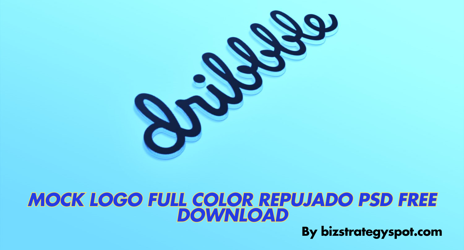 mock logo full color repujado psd